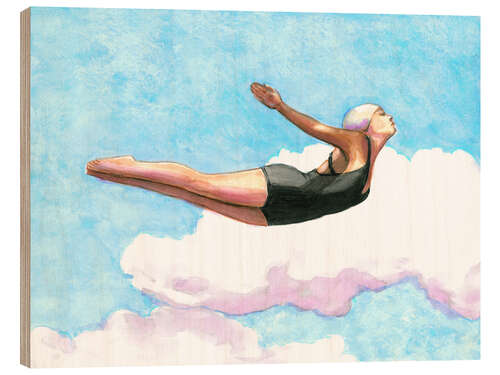 Quadro de madeira Diver in Lavender Clouds