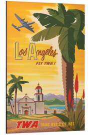 Tableau en aluminium Fly TWA to Los Angeles