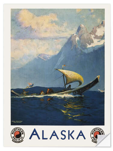 Selvklæbende plakat Alaska Northern Pacific