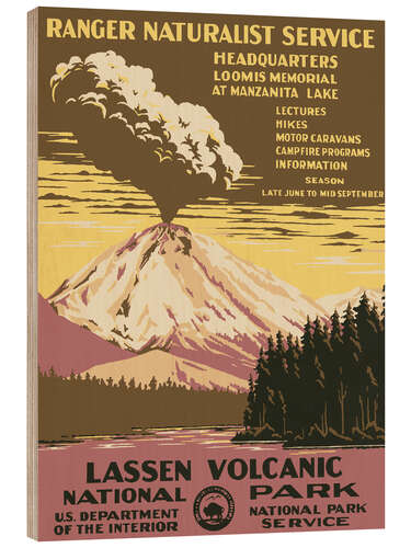 Hout print Lassen Volcanic National Park