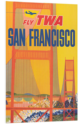 Foam board print Flight with TWA to San Francisco