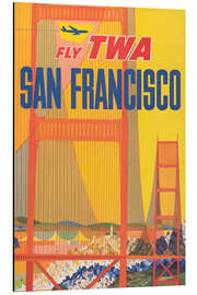 Magnettafel Flug mit TWA nach San Francisco