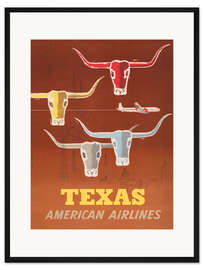 Gerahmter Kunstdruck Texas American Airlines - Vintage Travel Collection