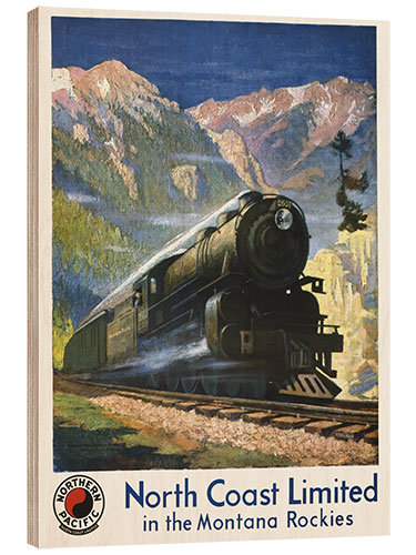 Hout print North Coast Limited in the Montana Rockies