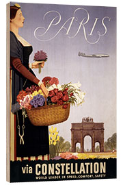 Cuadro de madera Paris via Constellation - Vintage Travel Collection