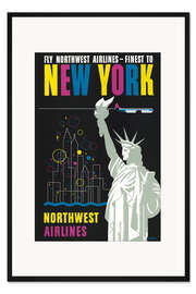 Gerahmter Kunstdruck Ein Flug mit Northwest Airlines nach New York