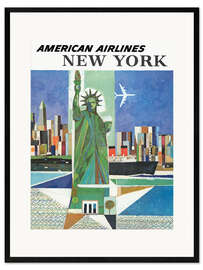 Inramat konsttryck American Airlines, New York