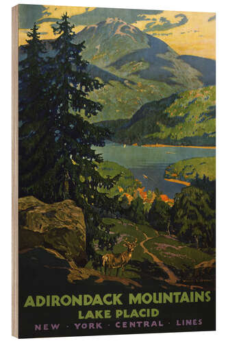 Tableau en bois Adirondack Mountains, Lake Placid