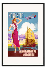 Gerahmter Kunstdruck Northwest Airlines, Hongkong