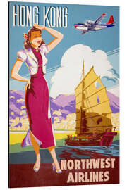 Magnettafel Northwest Airlines, Hongkong