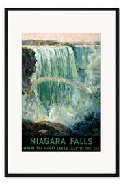 Gerahmter Kunstdruck Niagarafälle mit einem Regenbogen