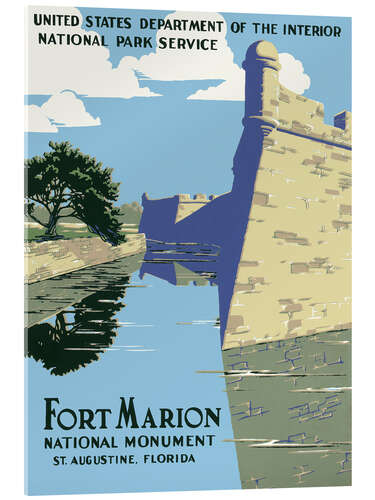 Akryylilasitaulu Fort Marion, St. Augustine, Florida, 1938