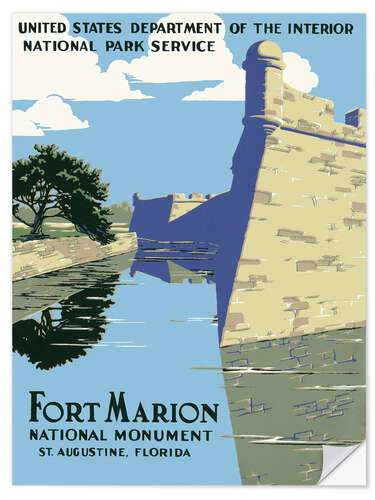 Sticker mural Fort Marion, St. Augustine, Florida, 1938