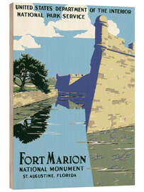 Hout print Fort Marion, St. Augustine, Florida, 1938