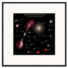 Innrammet kunsttrykk Galaxy Size Comparison Chart II
