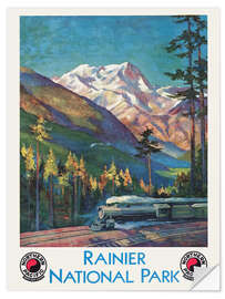 Selvklebende plakat Rainier National Park, Northern Pacific North Coast