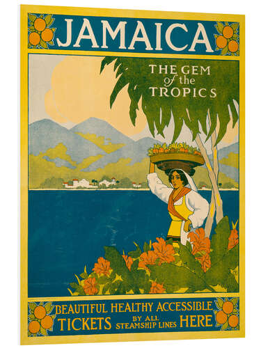 Print på skumplade Jamaica, the Gem of the Tropics