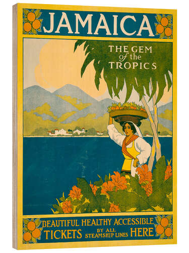 Stampa su legno Jamaica, the Gem of the Tropics