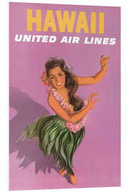 Foam board print Hawaii, United Air Lines