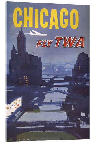 Tableau en verre acrylique Chicago Fly TWA