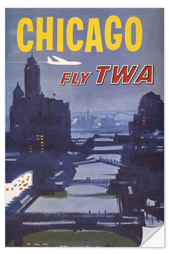 Sticker mural Chicago Fly TWA