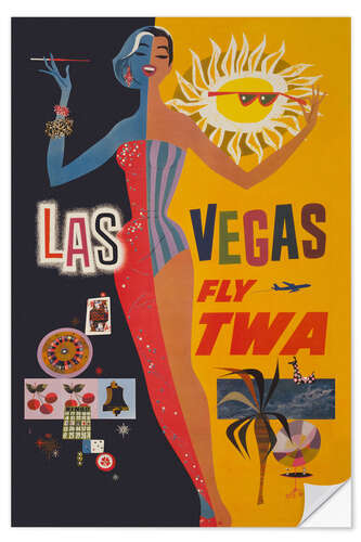 Wandsticker Las Vegas, Fly TWA