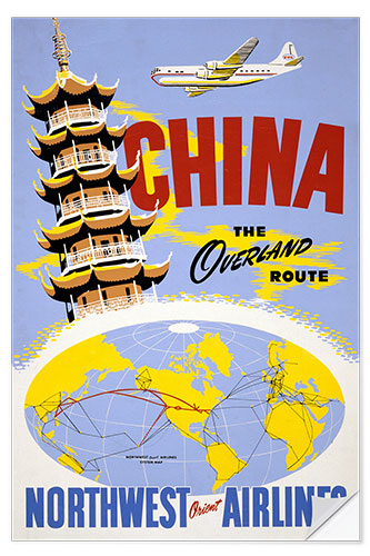 Autocolante decorativo China, the Overland Route