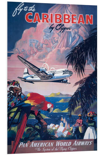 Foam board print Caribbean Vintage Travel, 1935