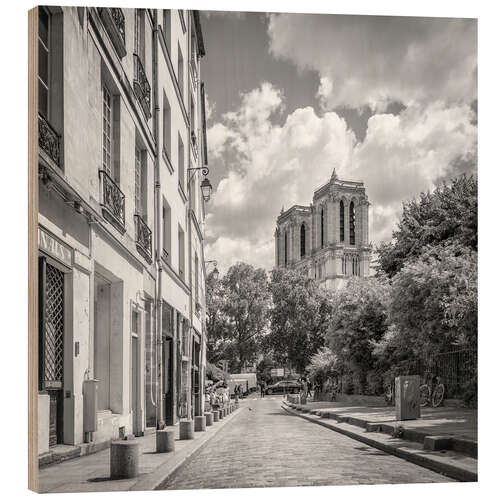 Wood print Notre Dame de Paris Cathedral