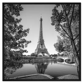 Gerahmter Kunstdruck Eiffelturm am Ufer der Seine