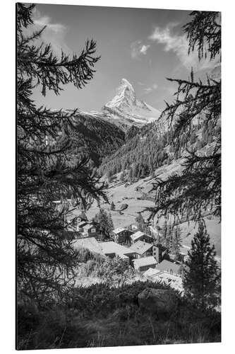 Aluminiumtavla View of the Matterhorn, Zermatt, Switzerland