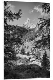 Foam board print View of the Matterhorn, Zermatt, Switzerland