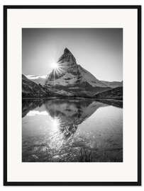 Gerahmter Kunstdruck Riffelsee mit Matterhorn, Schweiz - Jan Christopher Becke
