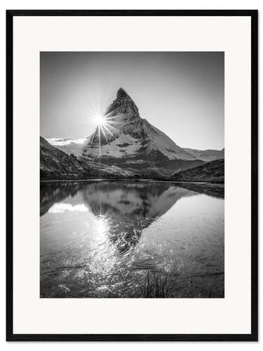 Innrammet kunsttrykk Riffelsee with Matterhorn, Switzerland