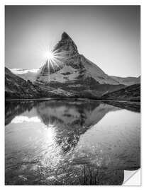 Vinilo para la pared Riffelsee with Matterhorn, Switzerland