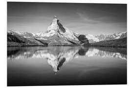 Print på skumplade Matterhorn and Stellisee Near Zermatt