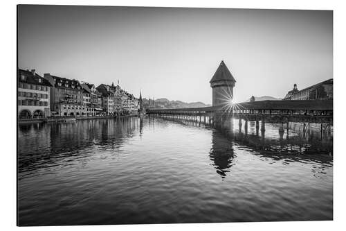 Aluminiumtavla Chapel Bridge, Lucerne, Switzerland