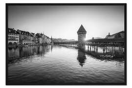 Gerahmter Kunstdruck Kapellbrücke, Luzern, Schweiz