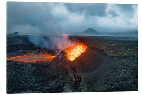 Tableau en verre acrylique Litli Hrutur Volcano, Iceland