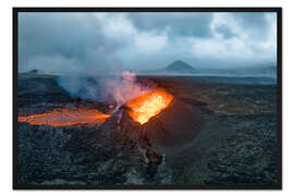 Gerahmter Kunstdruck Litli Hrutur Vulkan, Island