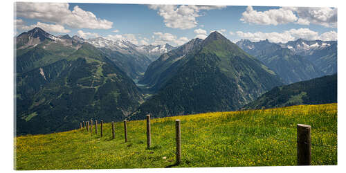 Akryylilasitaulu Zillertal, view from Penkenjoch