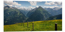 Foam board print Zillertal, view from Penkenjoch