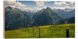 Tableau en bois Zillertal, view from Penkenjoch