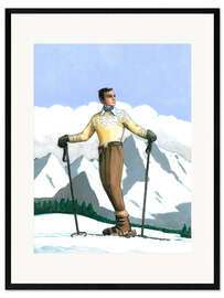 Framed art print Skier Taking a Break