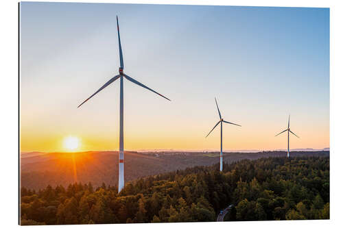 Quadro em plexi-alumínio Aerial view of wind farm, Germany