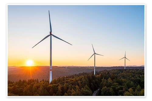 Poster Aerial view of wind farm, Germany