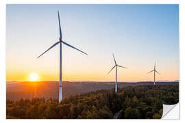 Selvklebende plakat Aerial view of wind farm, Germany