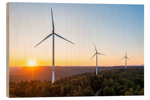 Stampa su legno Aerial view of wind farm, Germany