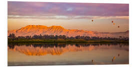 Foam board print Hot Air Balloons Hover Above the Nile at Sunrise