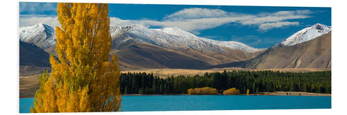 Hartschaumbild Herbstszene am Lake Tekapo auf der Südinsel Neuseelands